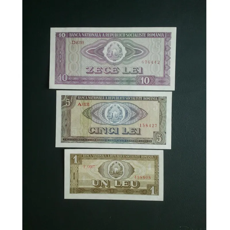 اسکناس ست سه برگ تک رومانی 1966