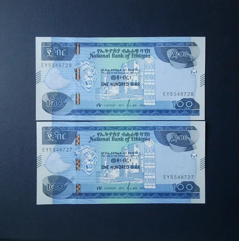 اسکناس تک 100 بیر اتیوپی 2023 یک برگ