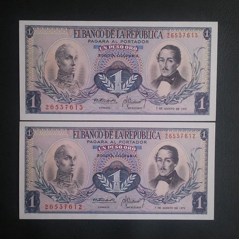 اسکناس تک 1 پزو کلمبیا 1971 یک برگ