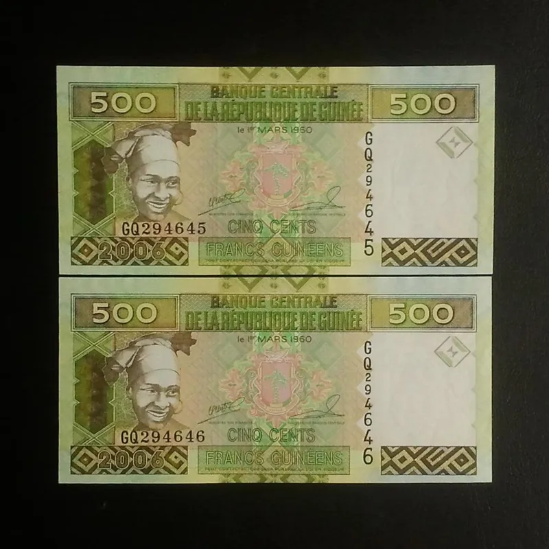 اسکناس تک 500 فرانک گینه 2006 یک برگ