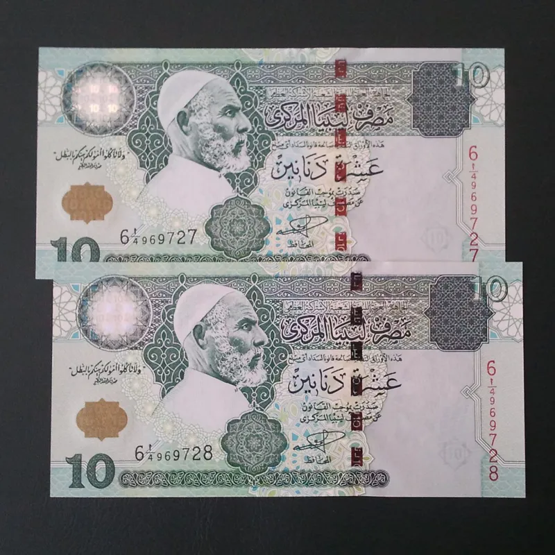 اسکناس تک 10 دینار لیبی 2004 یک برگ