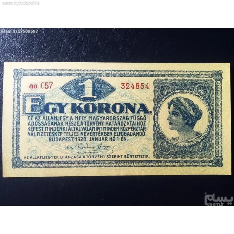 اسکناس تک 1 کرون مجارستان 1920