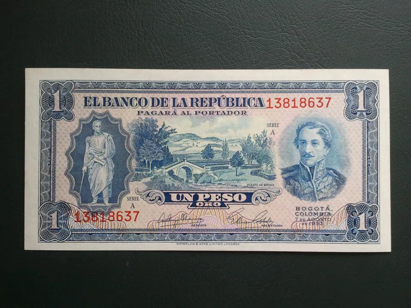 اسکناس تک 1 پزو کلمبیا 1953