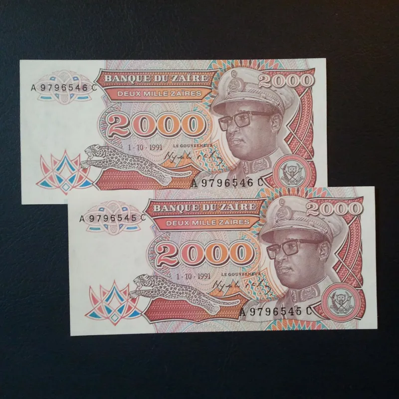 اسکناس تک 2000 زییر زییر 1991 یک برگ