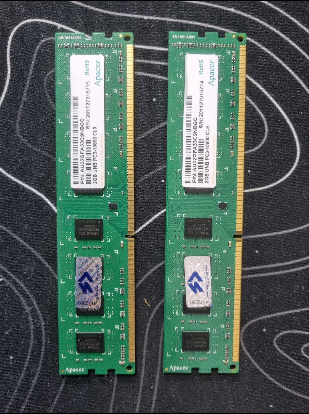 رم کامپیوتر DDR3 1333 4g Apacer(دوعدد 2 گیگ)