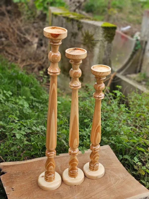 ست شمعدان چوبی