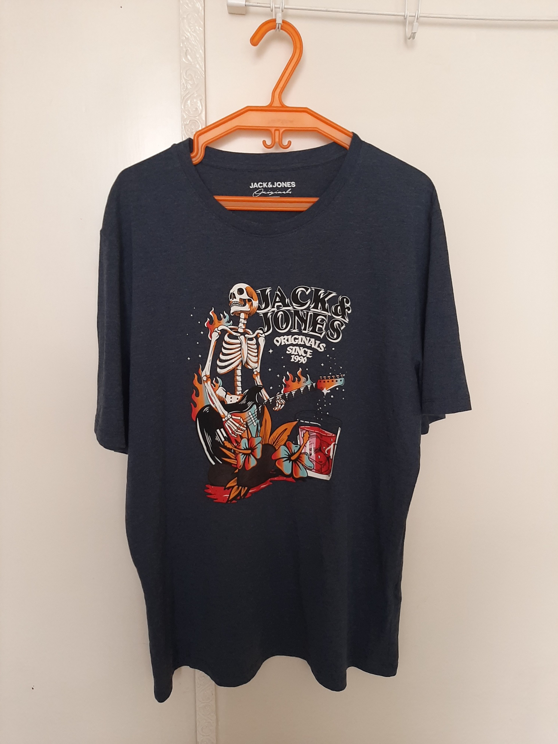 تیشرت اورجینال آبی کاربنی برند JACK JONES سایز XL