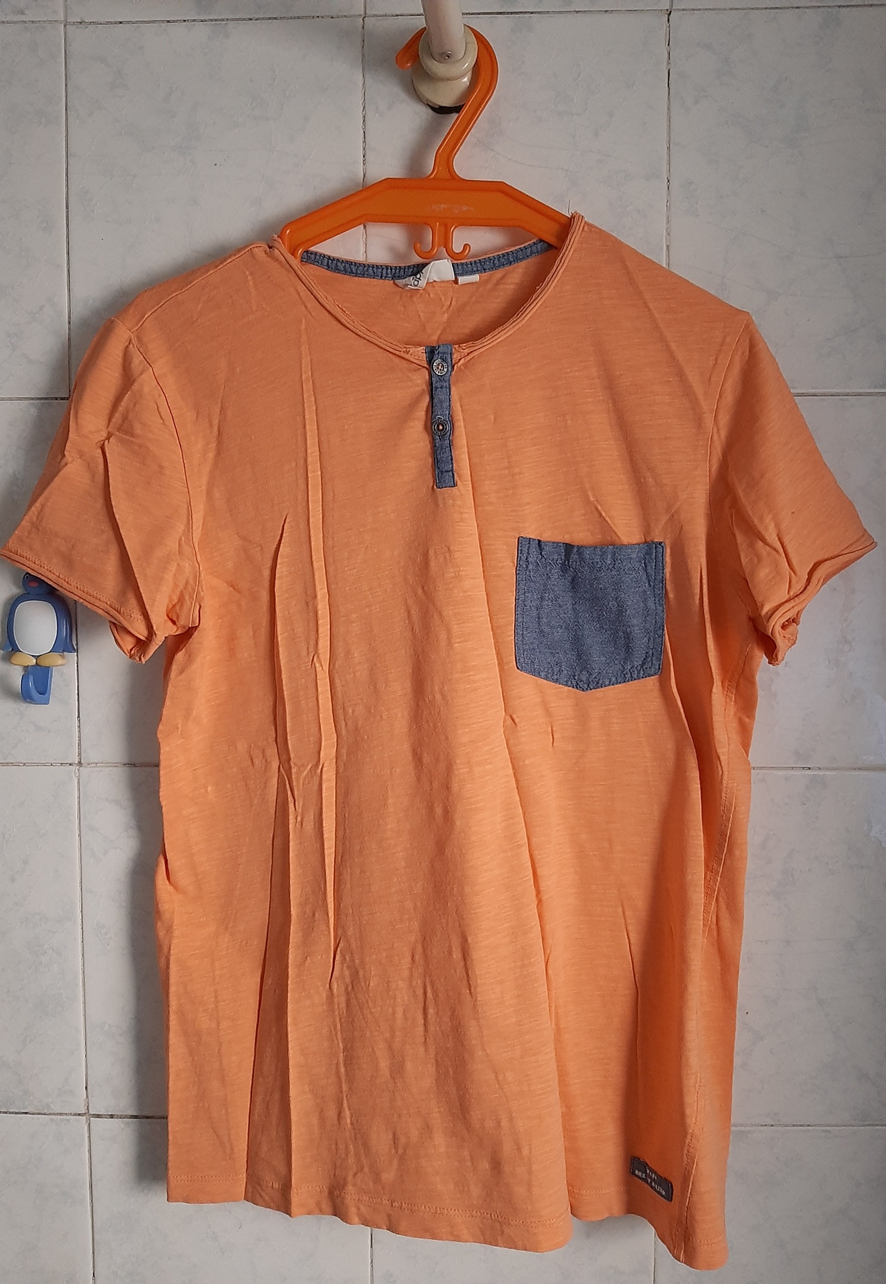 تیشرت اورجینال دکمه دار پرتقالی رنگ برند KAPPAHL