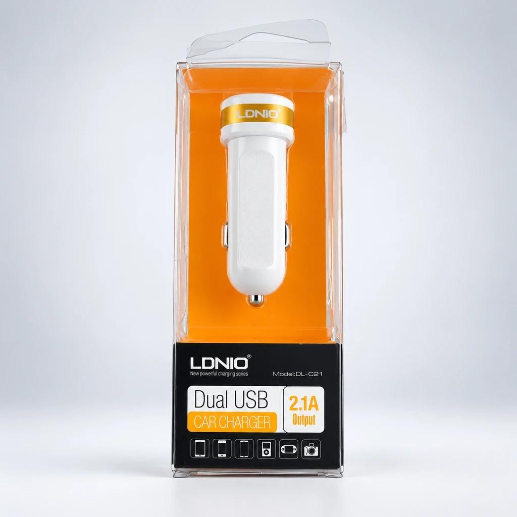 شارژر فندکی دو پورت الدینیو مدل LDNIO DL-C21