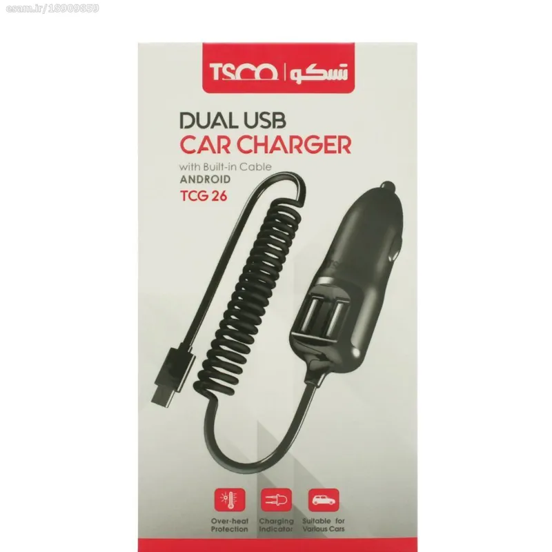 شارژر فندکی تسکو مدل TCG 26