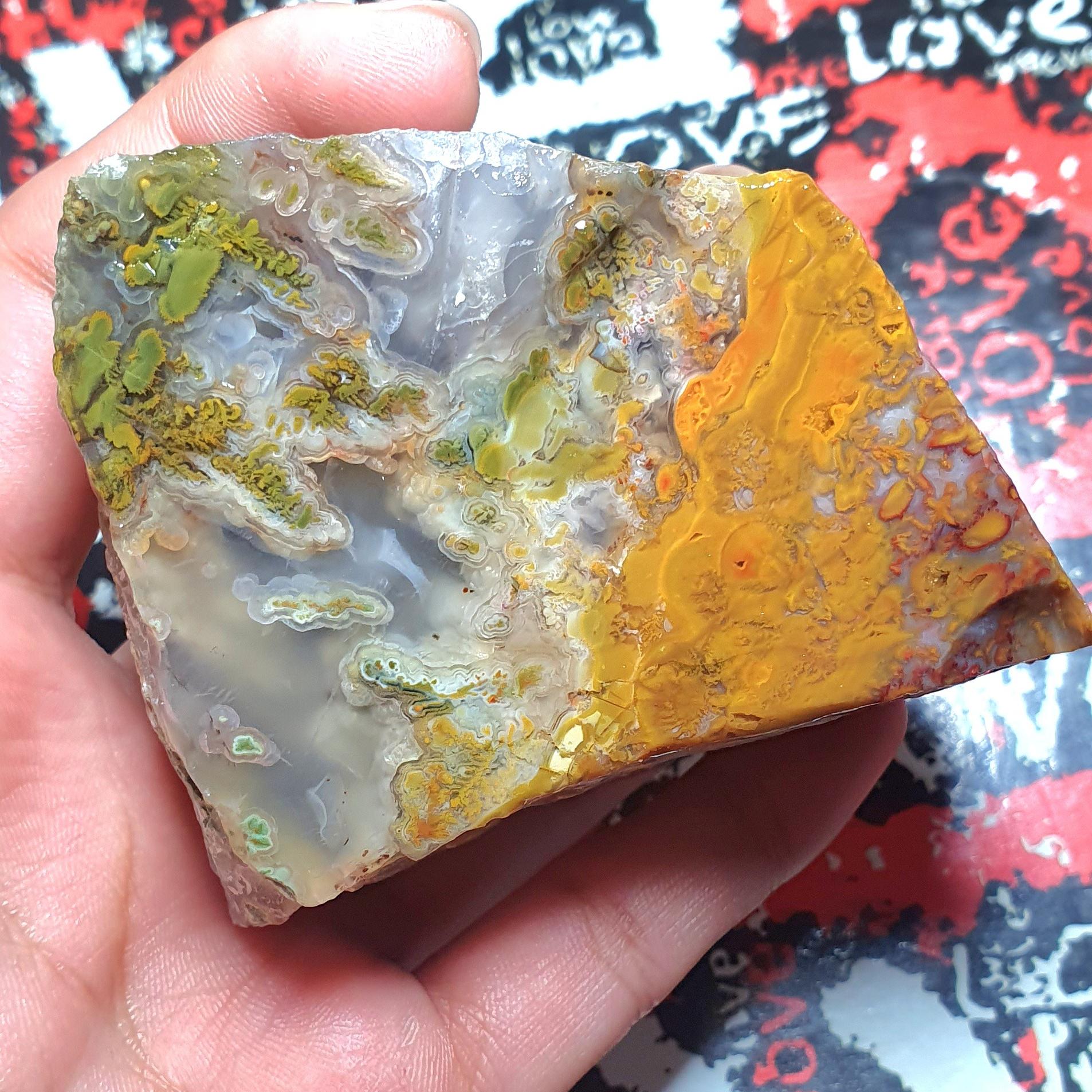 اسلایس عقیق شجر خزه ای نفیس و چشم نواز