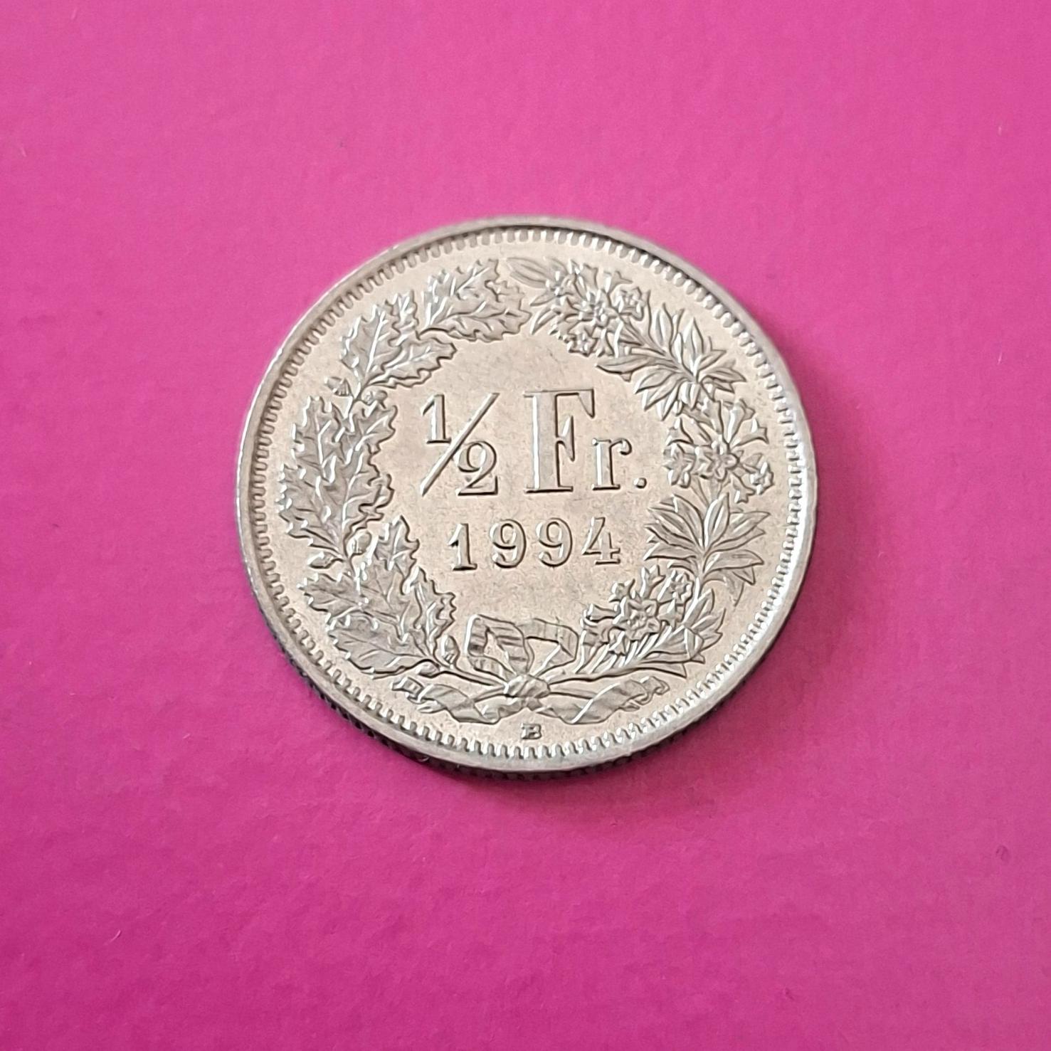 سکه ارزشمند و زیبای نیم فرانک سویس سال 1994