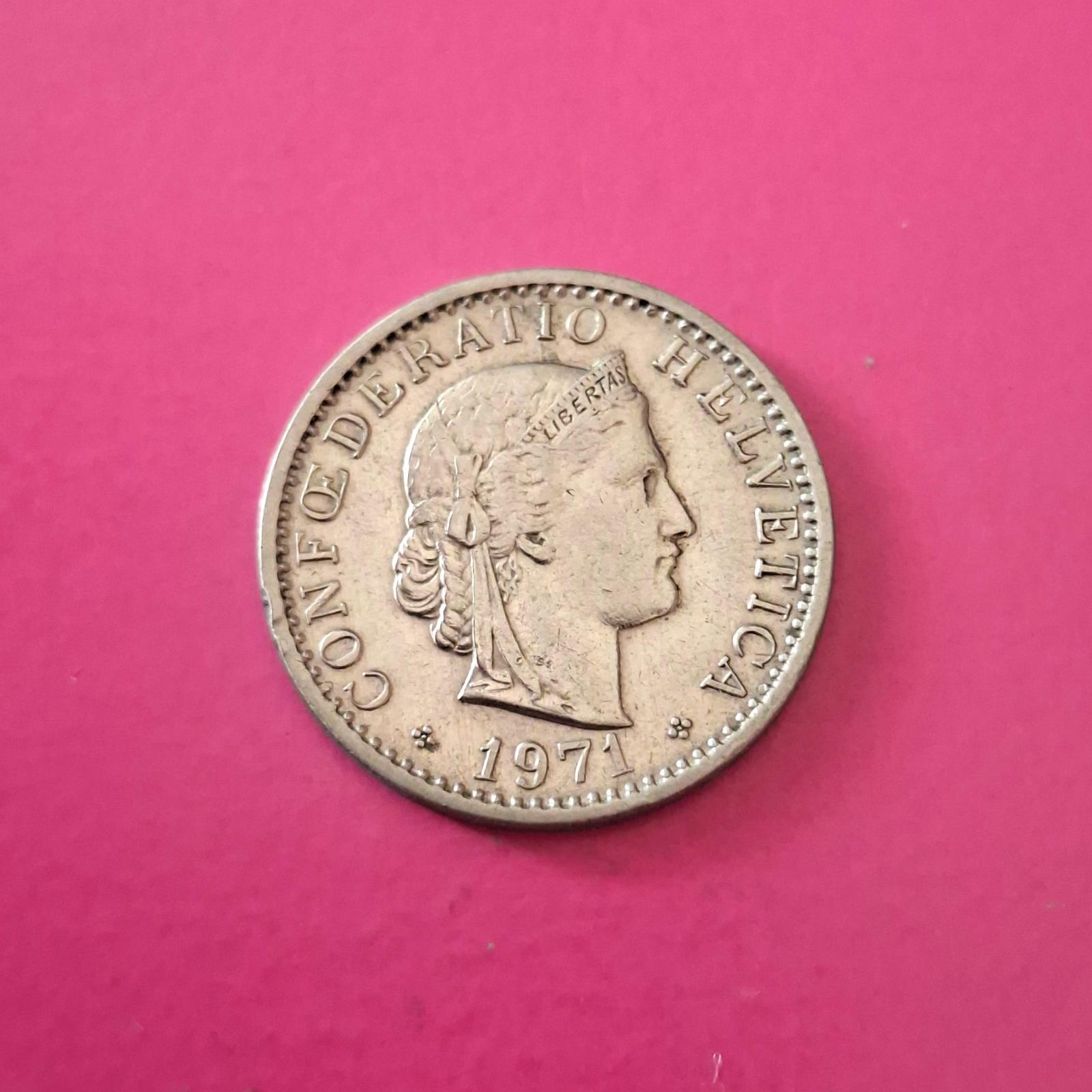 سکه ارزشمند و زیبای 20 روپن سوییس سال 1971