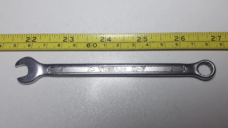 آچار یکسر تخت یکسر رینگی توسن سایز 8 (توضیحات)