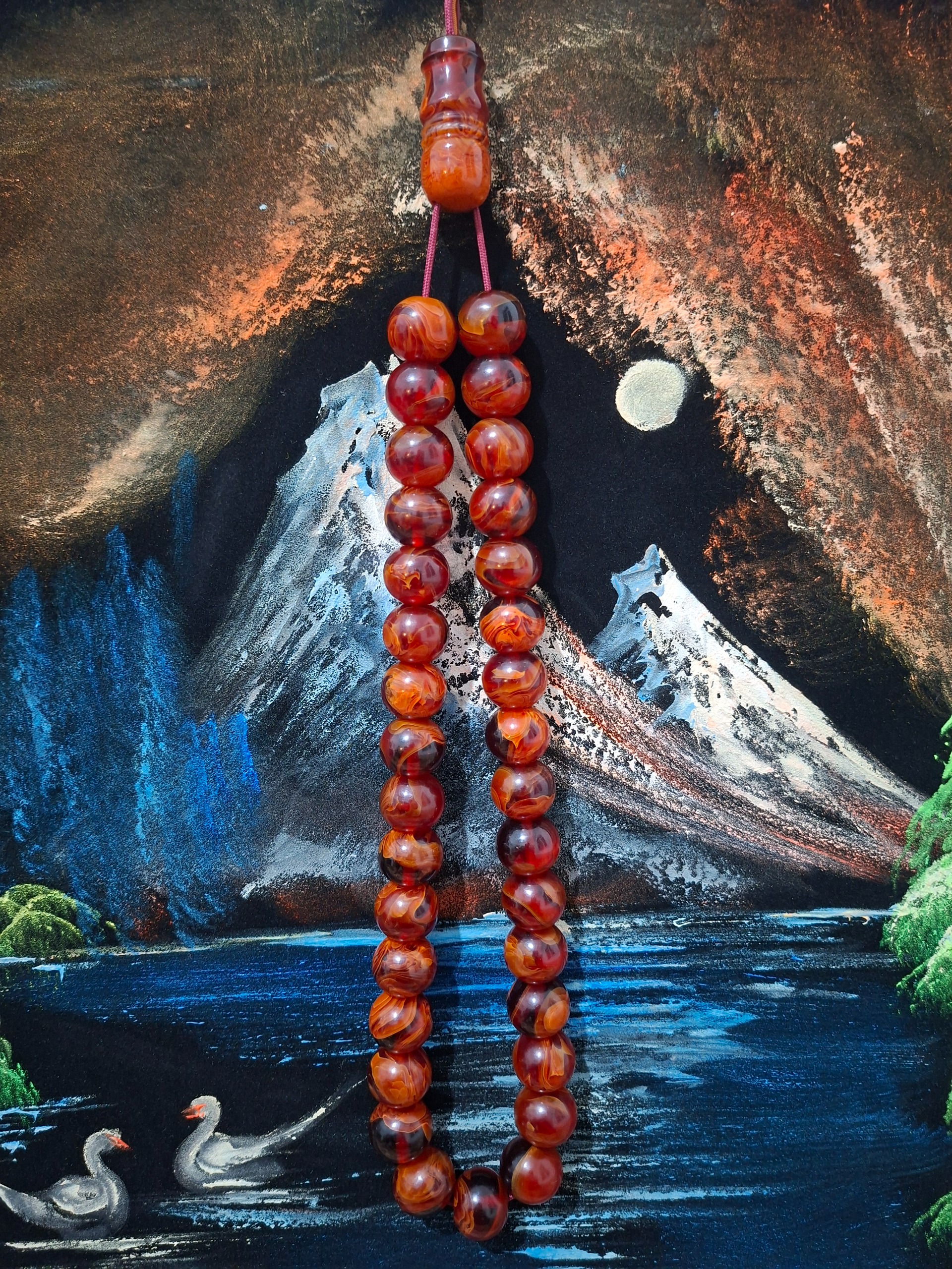 تسبیح کهربای زیبا و بینظیر کلکسیونی