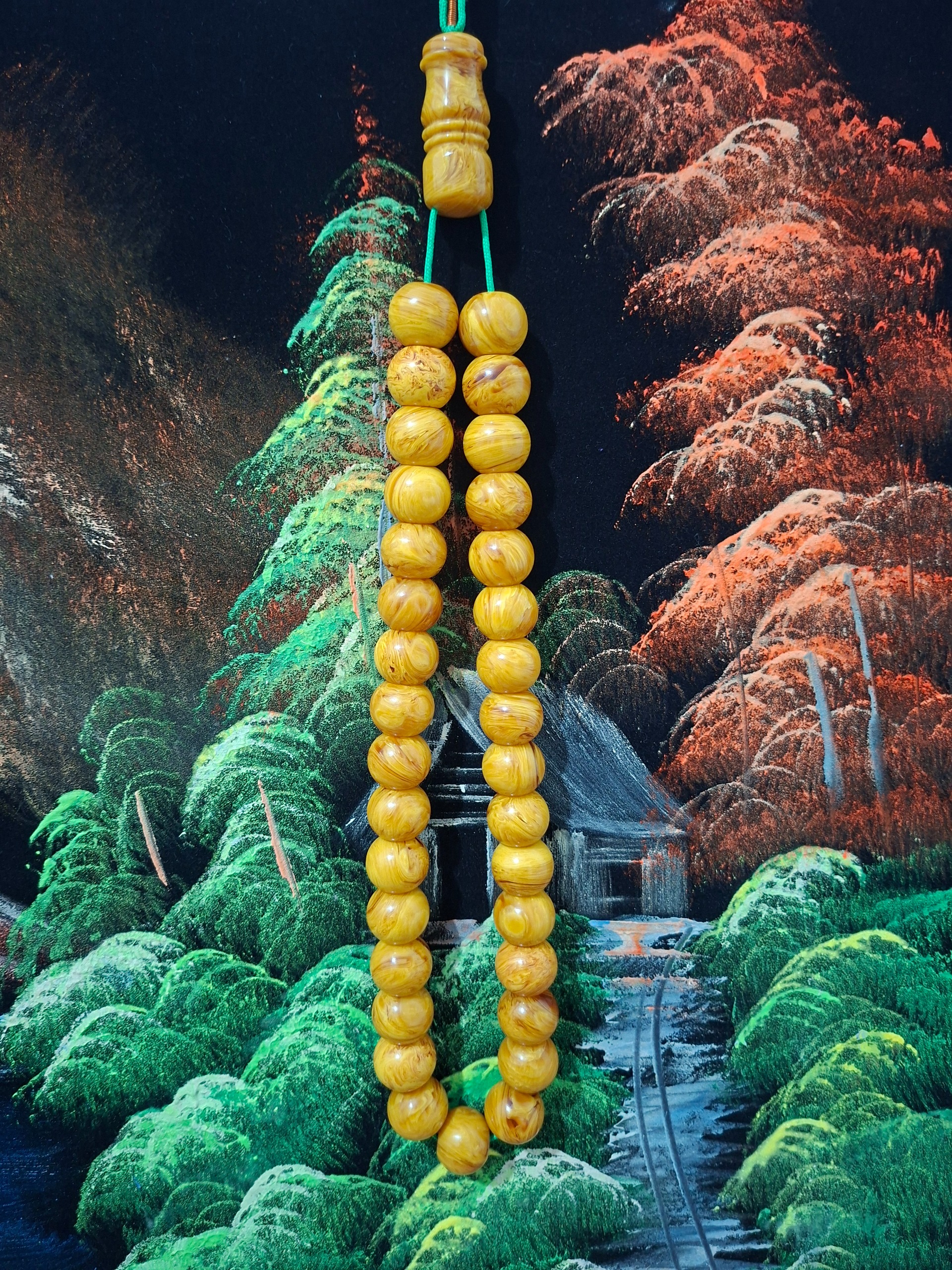 تسبیح کهربای زیبا و بینظیر کلکسیونی