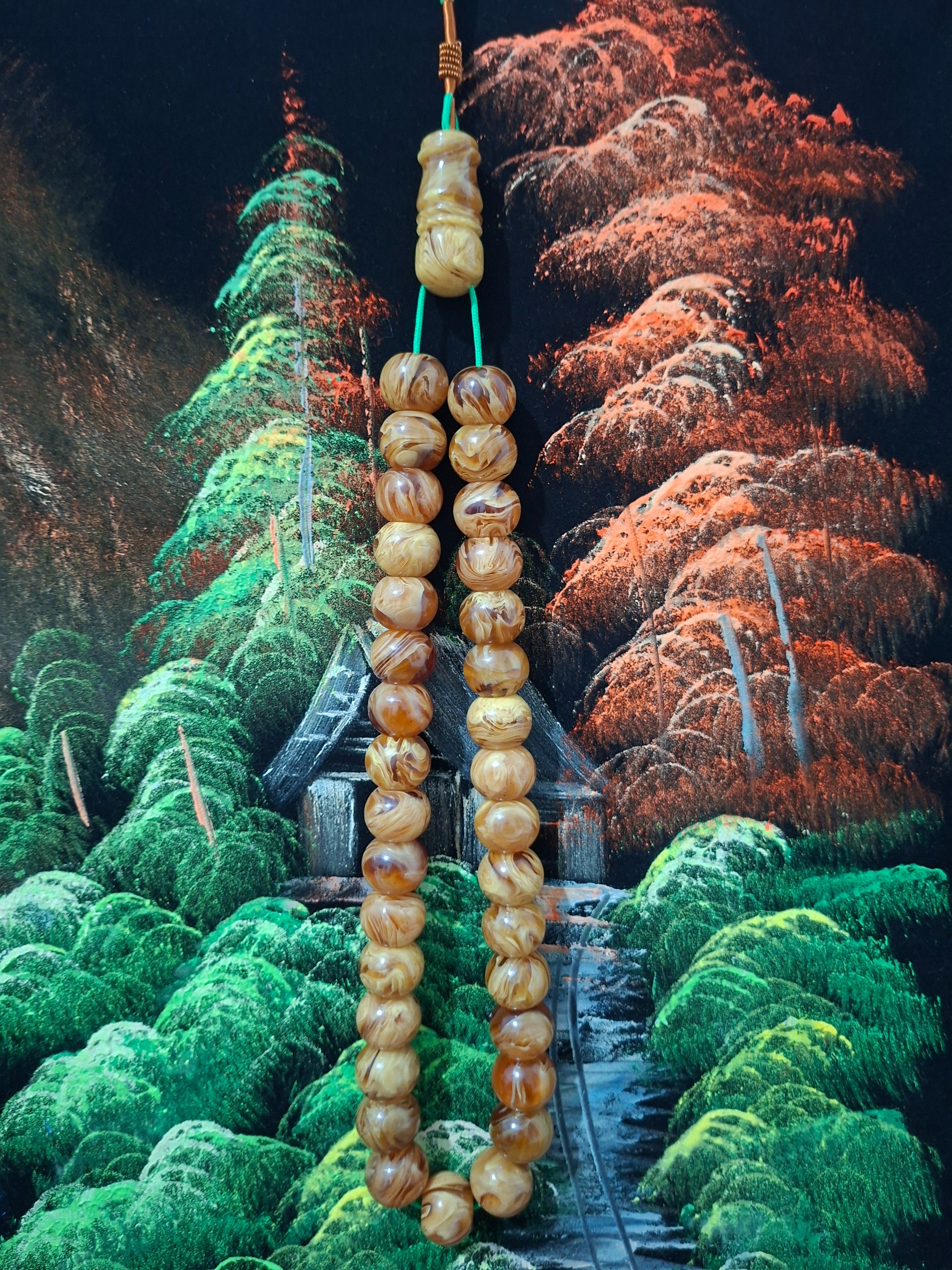 تسبیح کهربای زیبا و بینظیر کلکسیونی