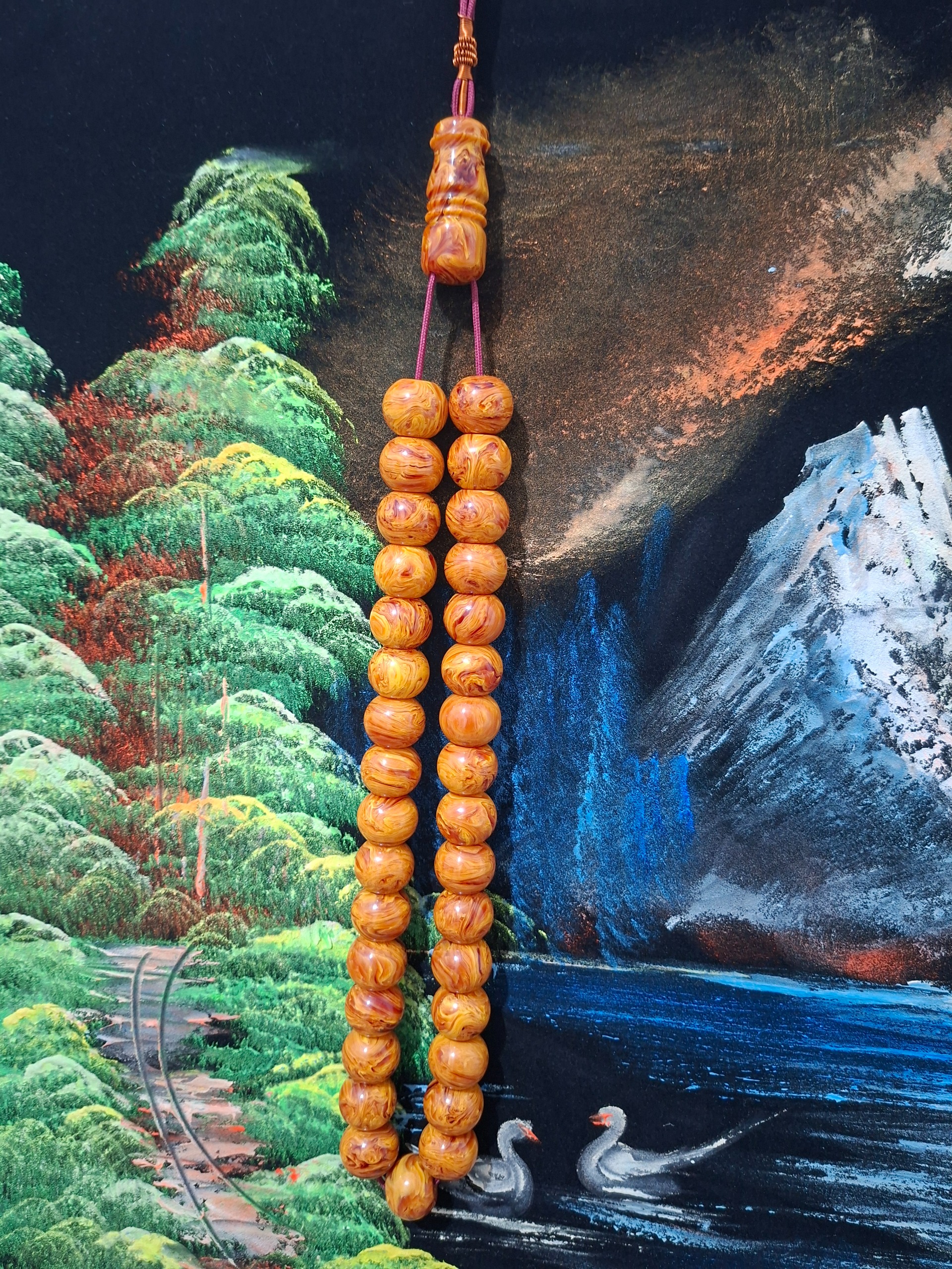 تسبیح کهربای زیبا و بینظیر کلکسیونی