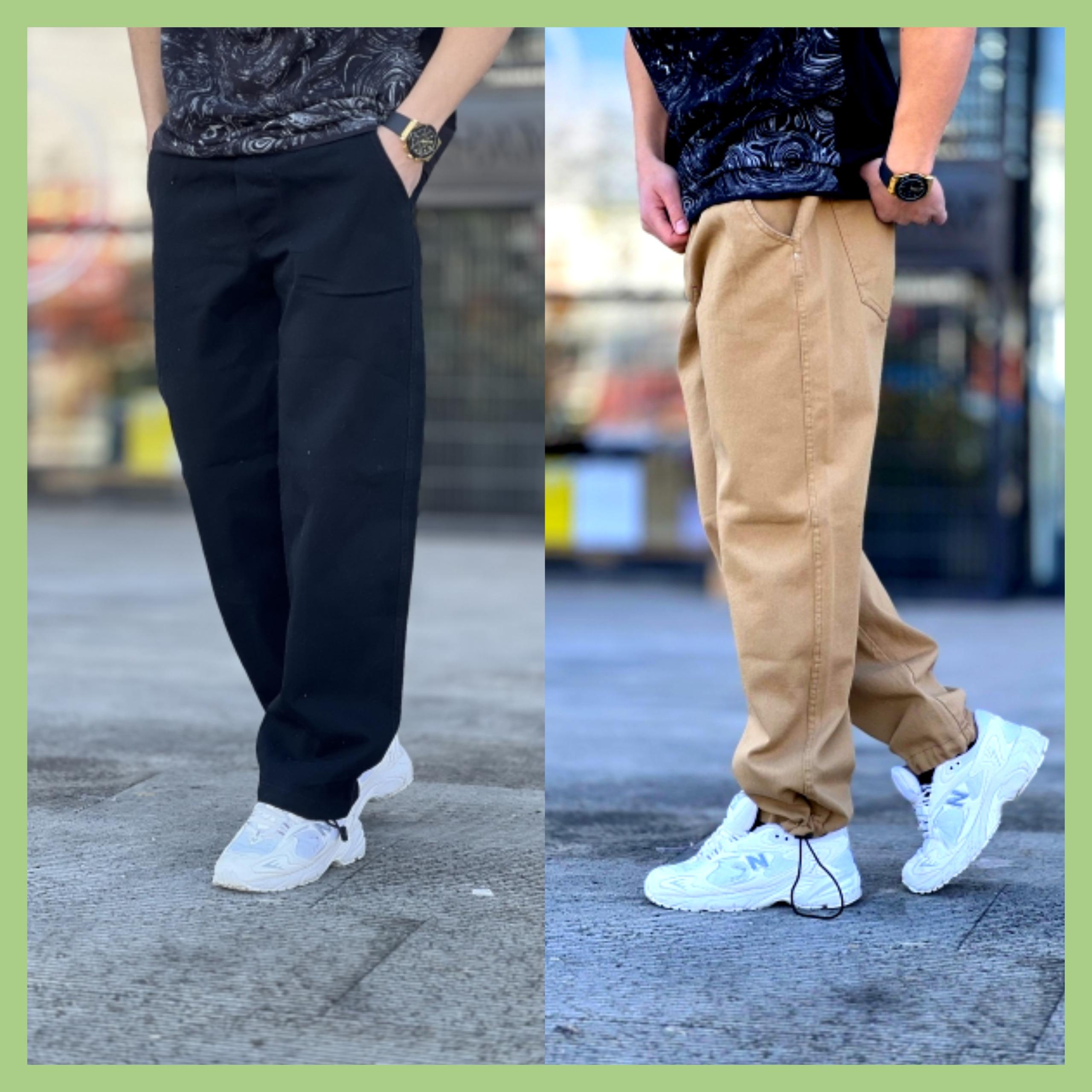 شلوار بگ کتان نیل مردانه