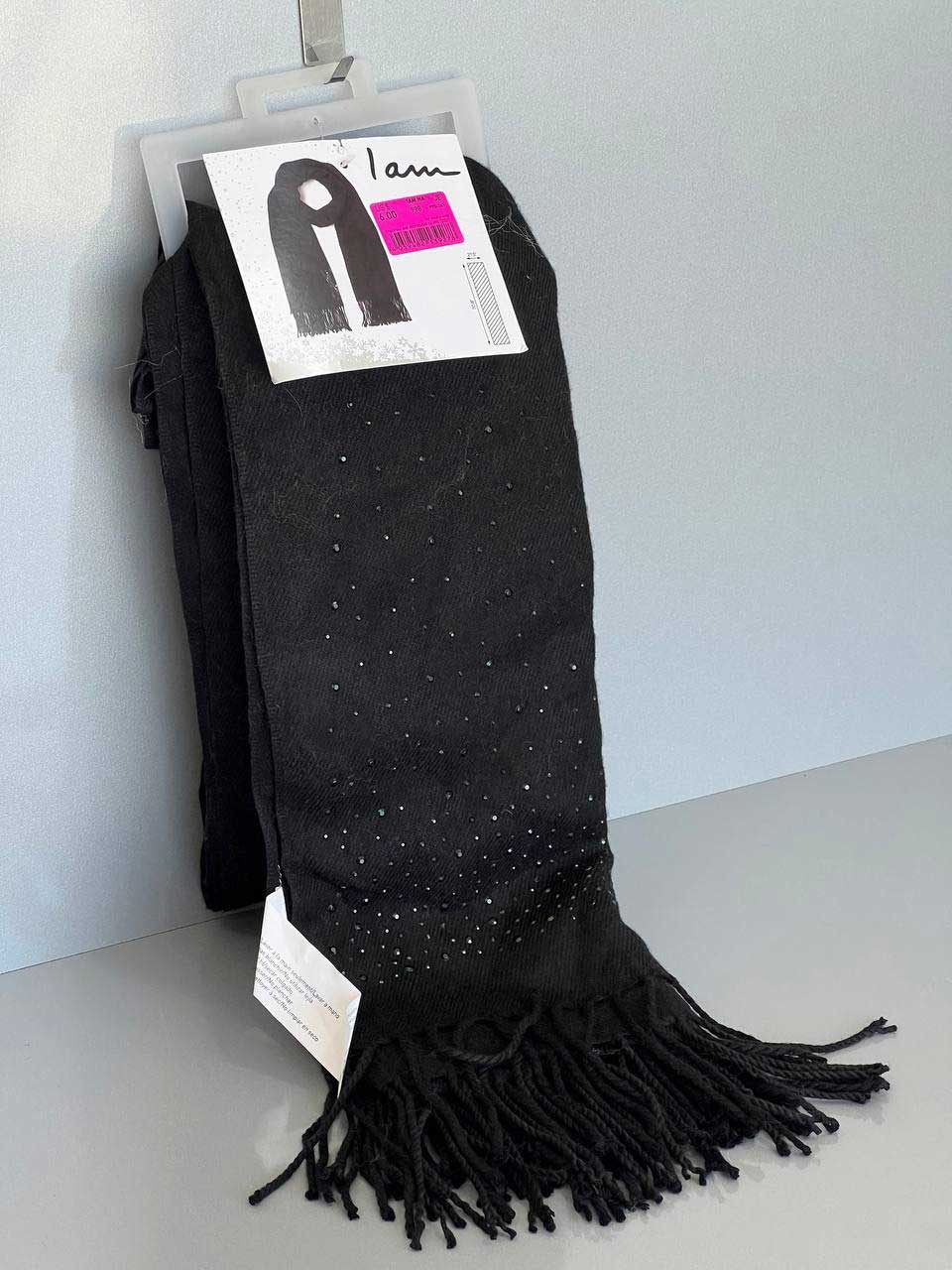 شال گردن مشکی مجلسی نگیندار