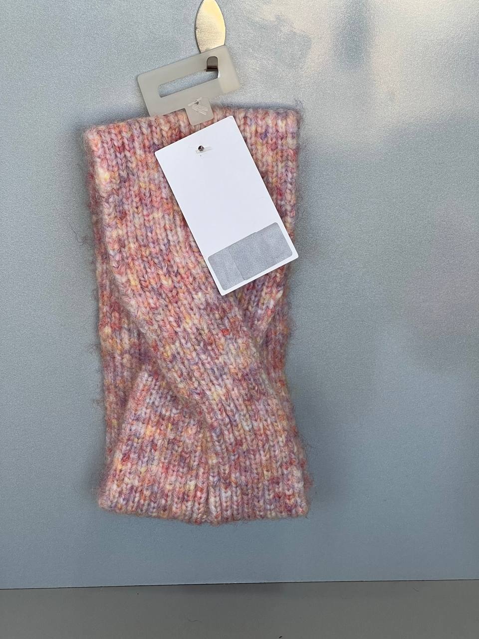 هدبند بافتنی ملانژ پاستلی