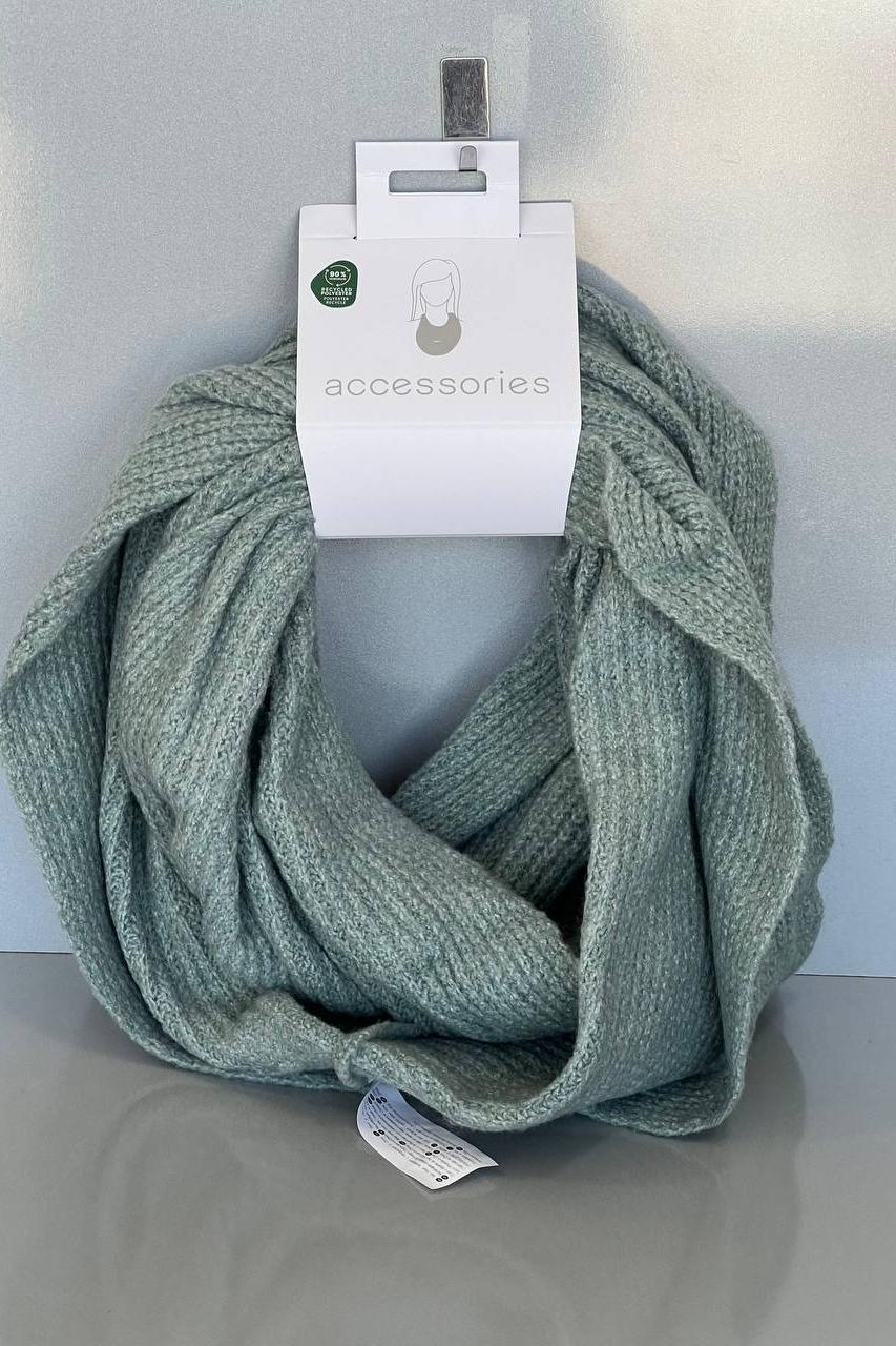 شال گردن دور گردنی بافت زنانه، رنگ سبز پاستلی
