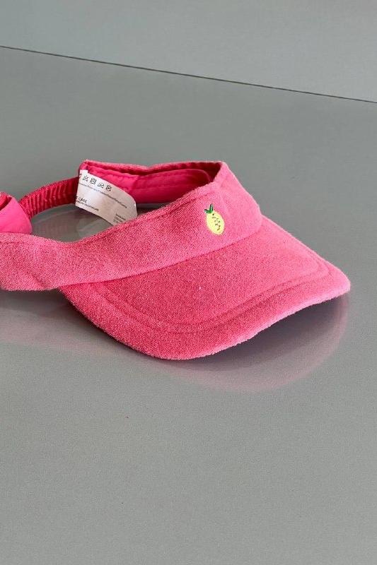 کلاه آفتابگیر حوله ای صورتی سرخابی