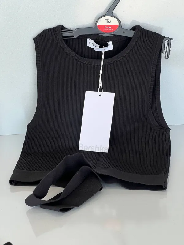 کراپ تاپ مشکی کبریتی برشکا سایز S