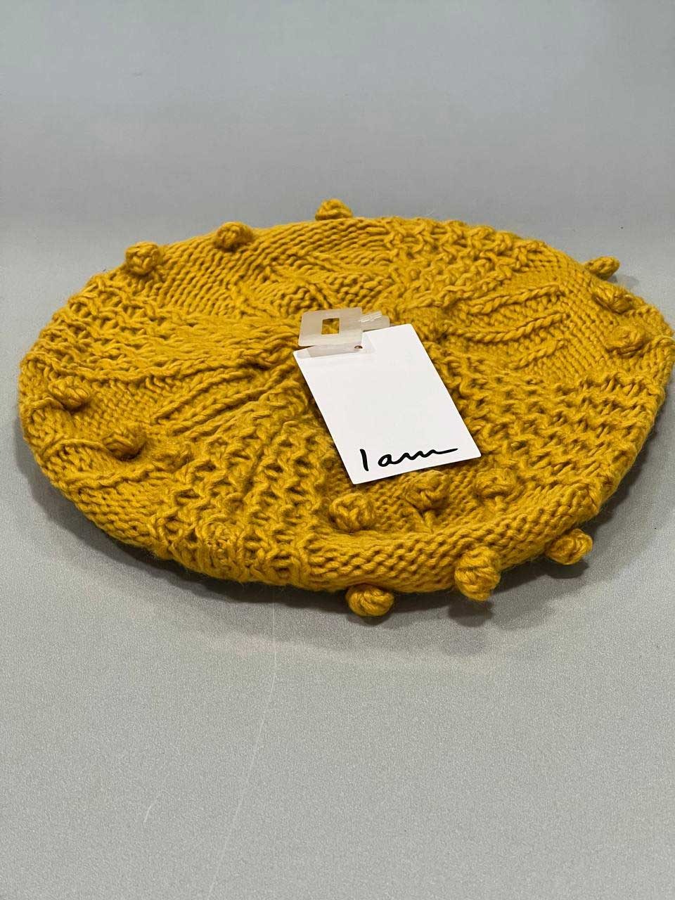 کلاه برت بافتنی زرد I am مدل French Knitted Beret