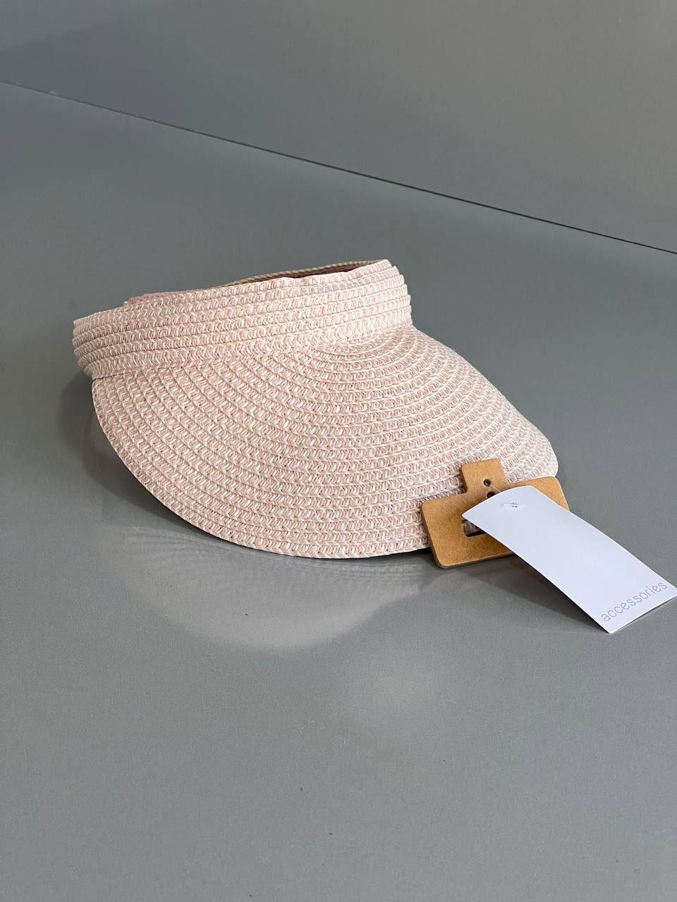 کلاه نقابدار حصیری صورتی زنانه برند Six