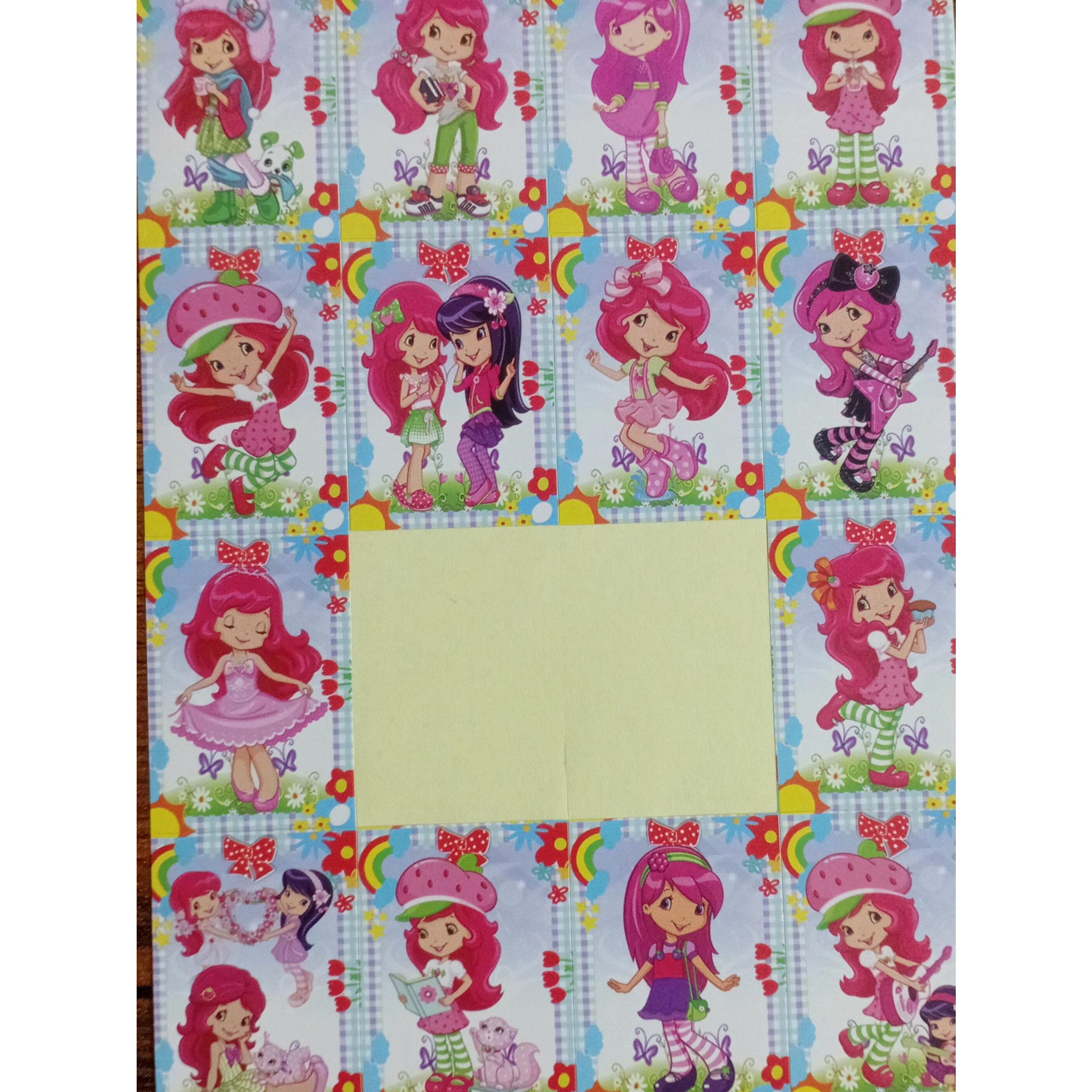 برچسب استیکری کارتونی کودکانه دختر توت فرنگی