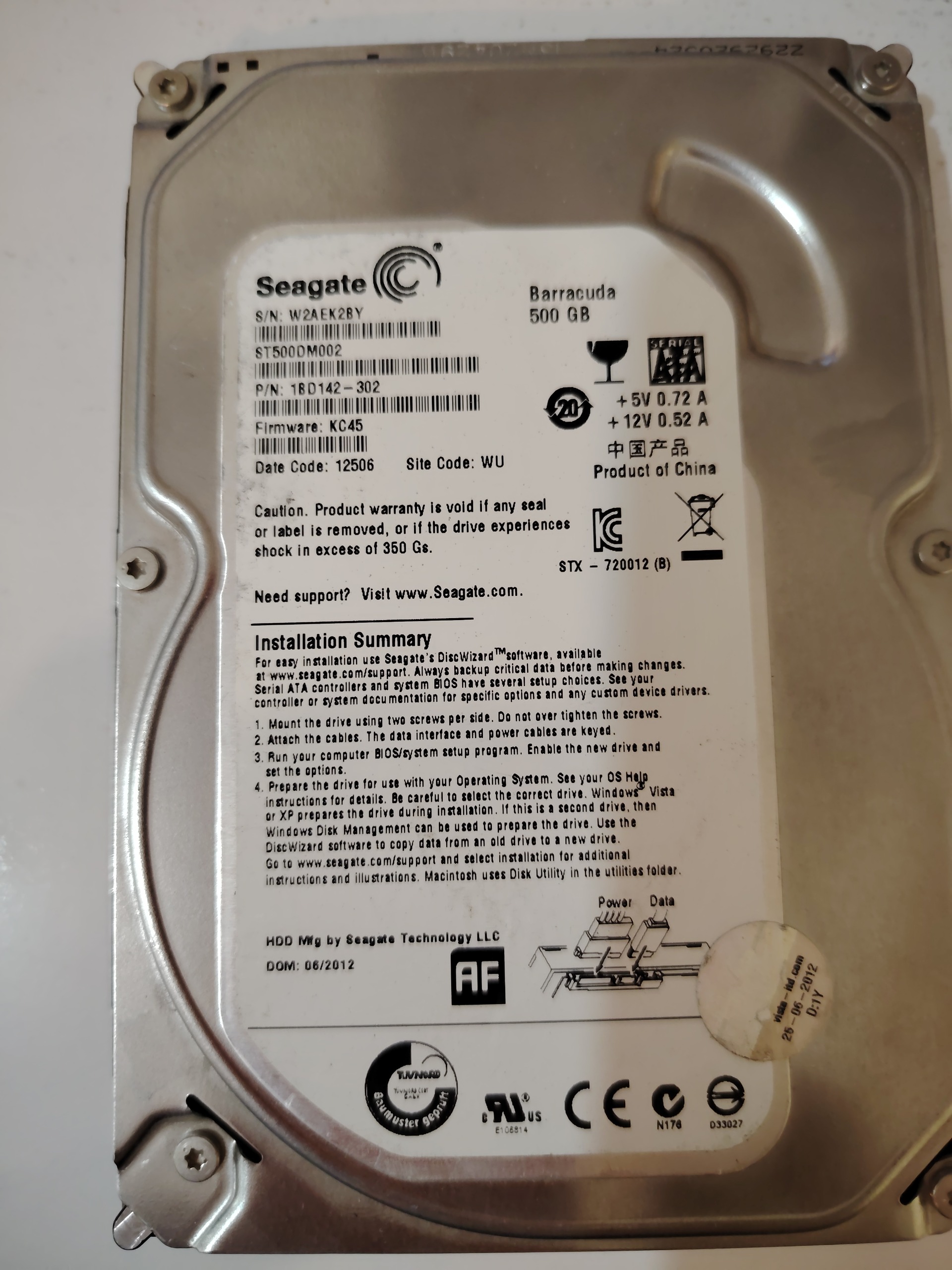 هارد کامپیوتر 3.5 اینچی, 500 گیگ سیگیت