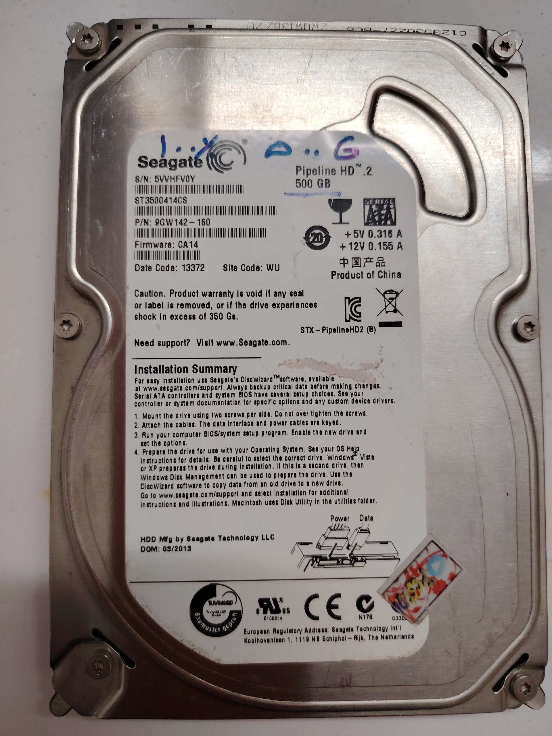 هارد کامپیوتر 3.5 اینچی, 500 گیگ سیگیت