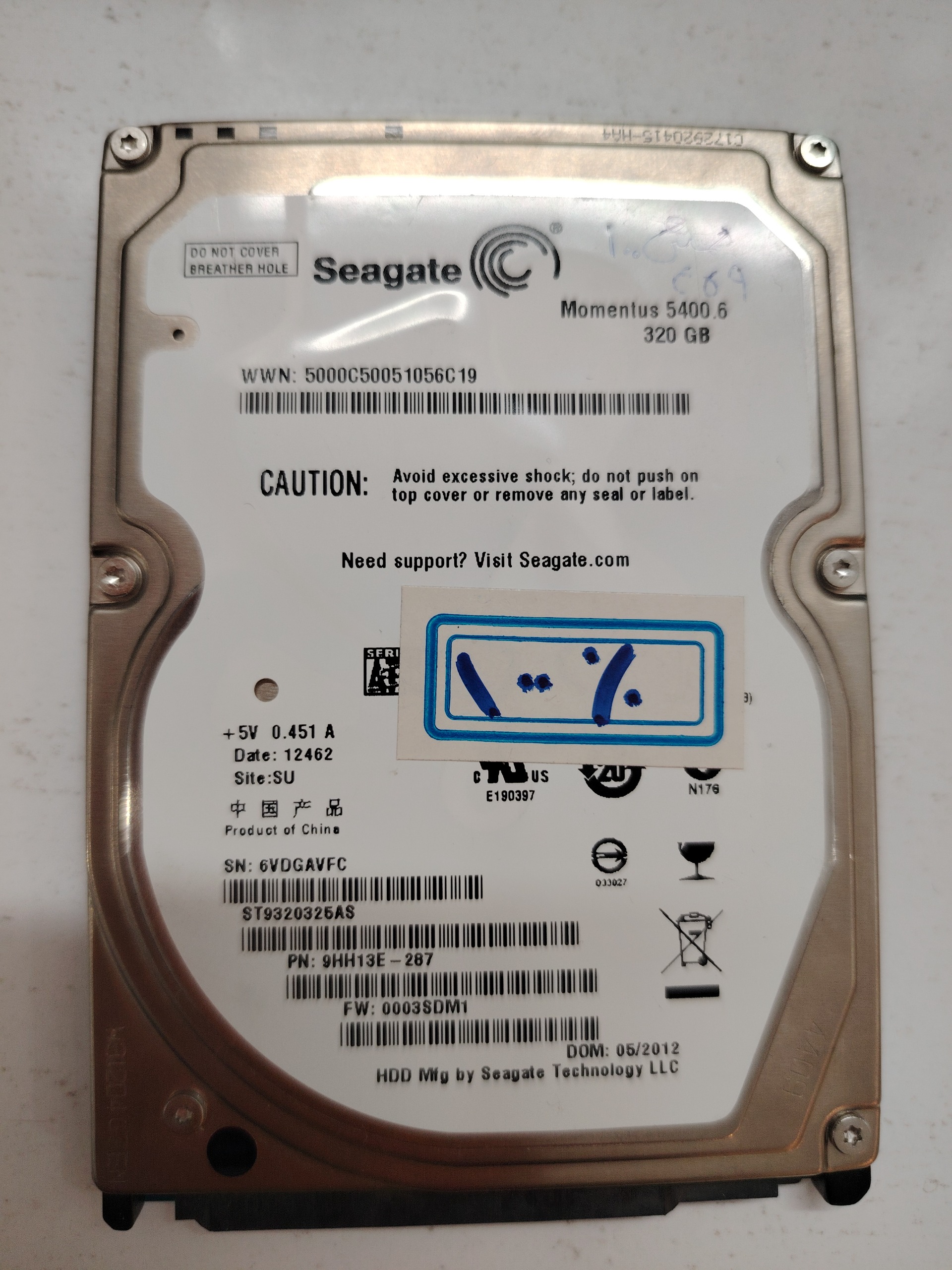 هارد لپ تاپ 2.5 اینچی,  320 گیگ سیگیت