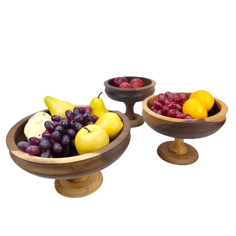 میوه خوری چوبی پایه دار(چوب گردو) سایز 25