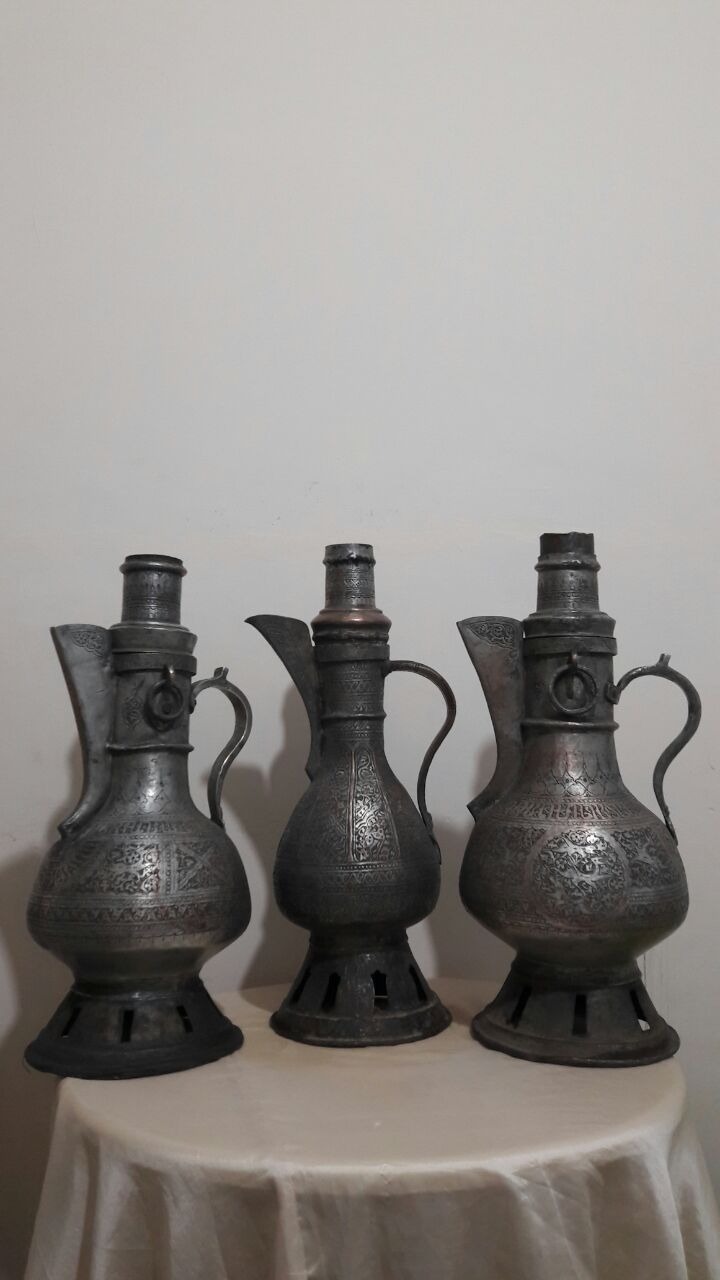 کتری زغالی عثمانی نفیس قلم کاری
