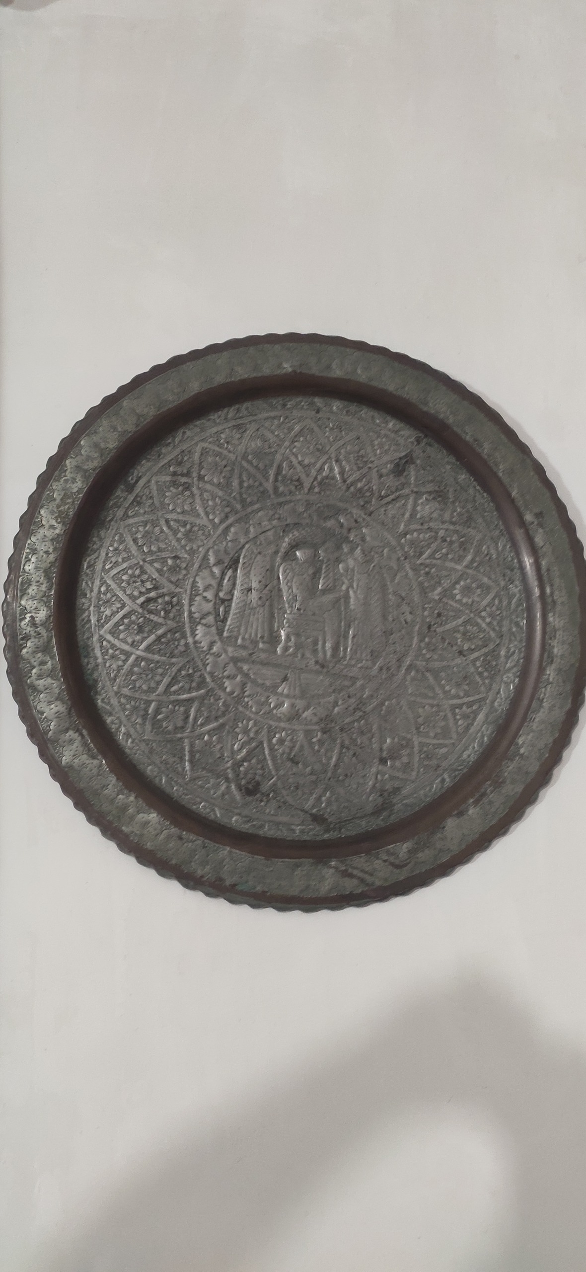 سینی مسی قلم کاری کامل دیوارکوب