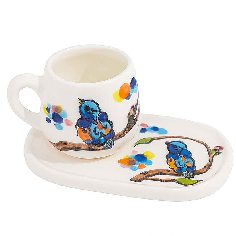 ماگ طرح پرنده با زیره سرامیکی