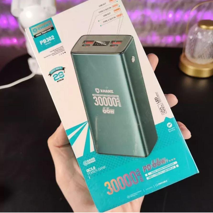 پاوربانک 30000 x-hanz مدل PB-302 خروجی 66وات