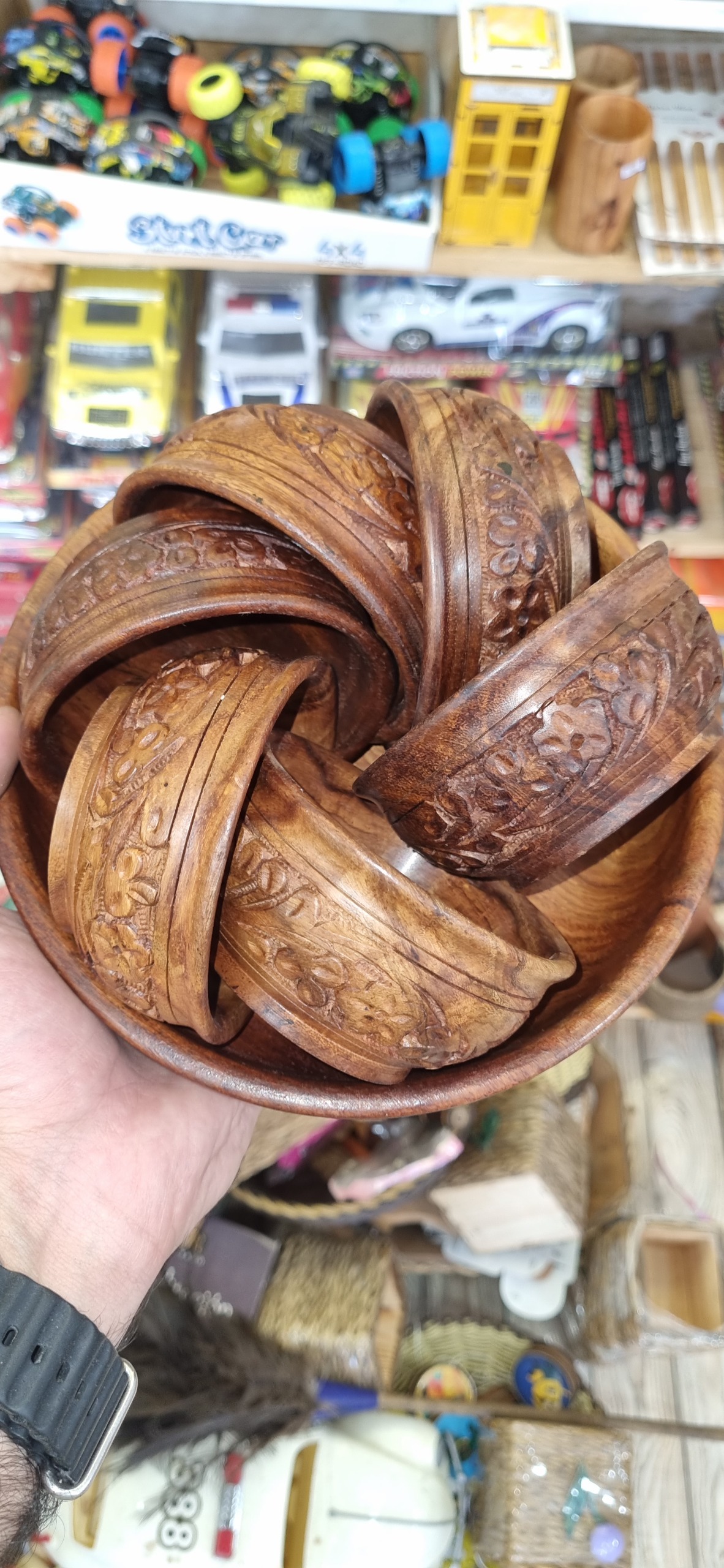 ست 7تکه کاسه و پیاله چوبی