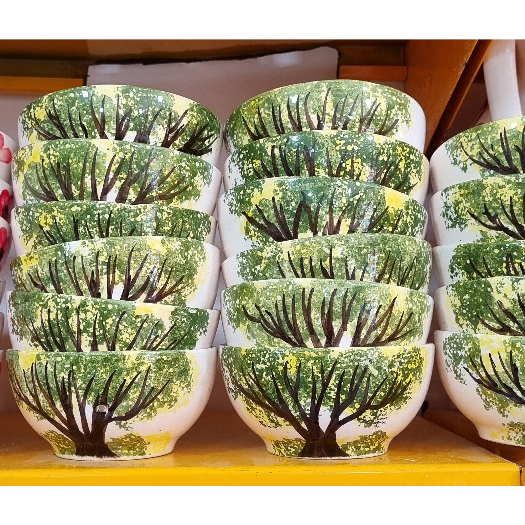 ماست خوری یا پیاله سفالی درختی سبز