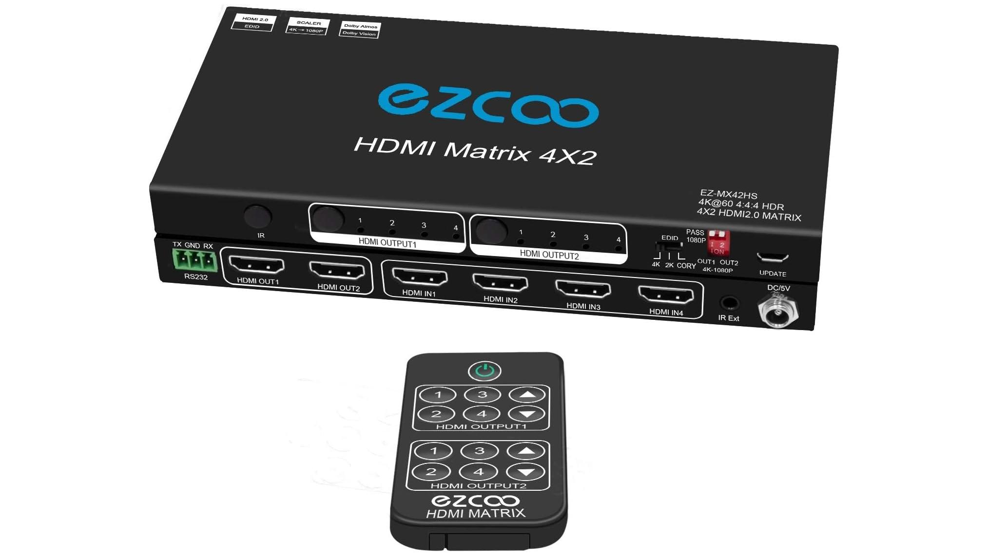 سوئیچ 4 به 2 HDMI ماتریکس 4K برند ezcoo