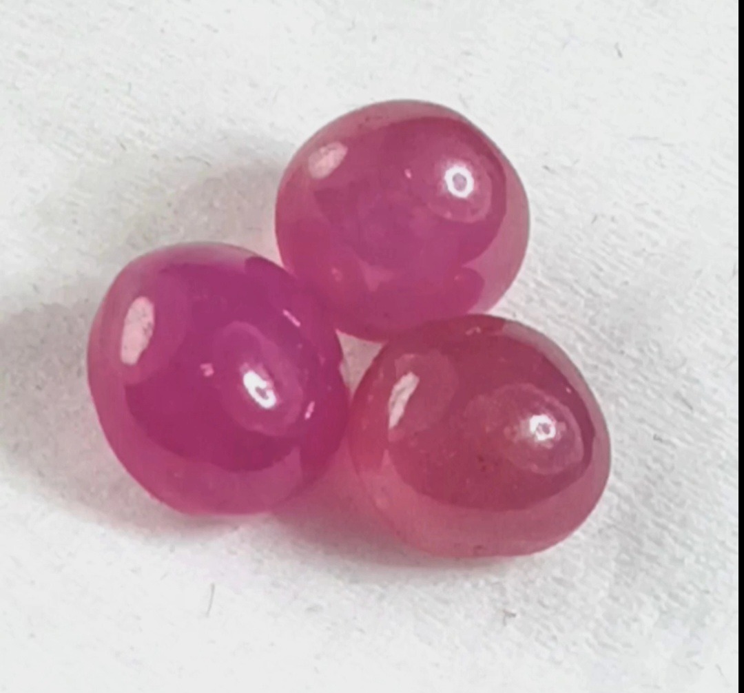 3 عدد مهره یاقوت صورتی آفریقایی