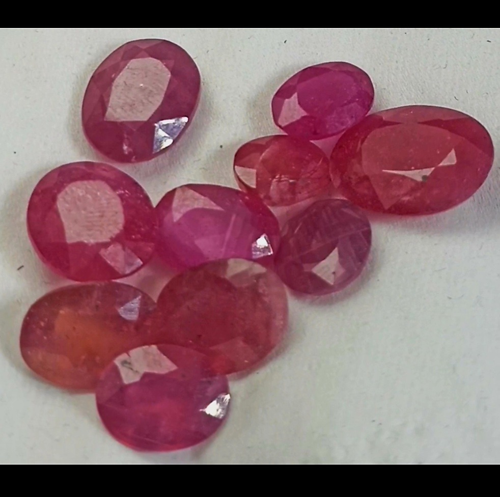 10 عدد یاقوت قرمز آفریقایی طبیعی