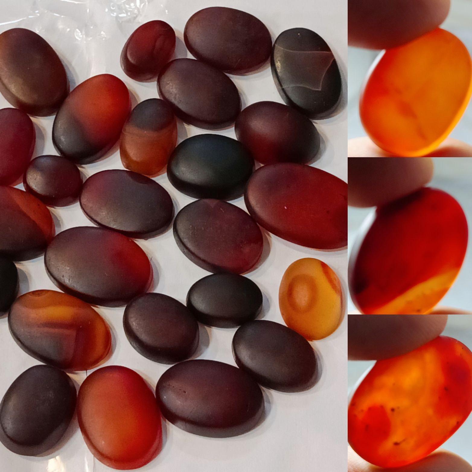 25 عدد عقیق قرمز کهنه یمنی اصل