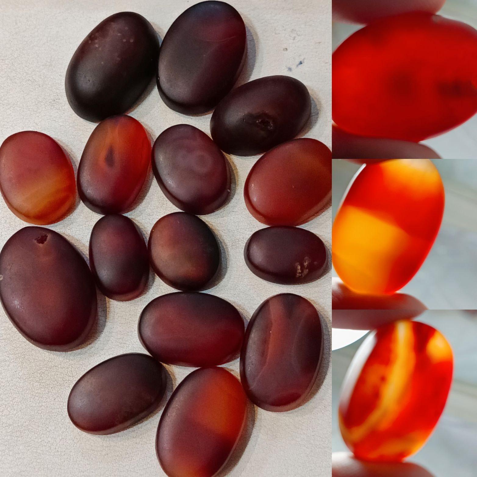 15 عدد عقیق قرمز کهنه یمنی