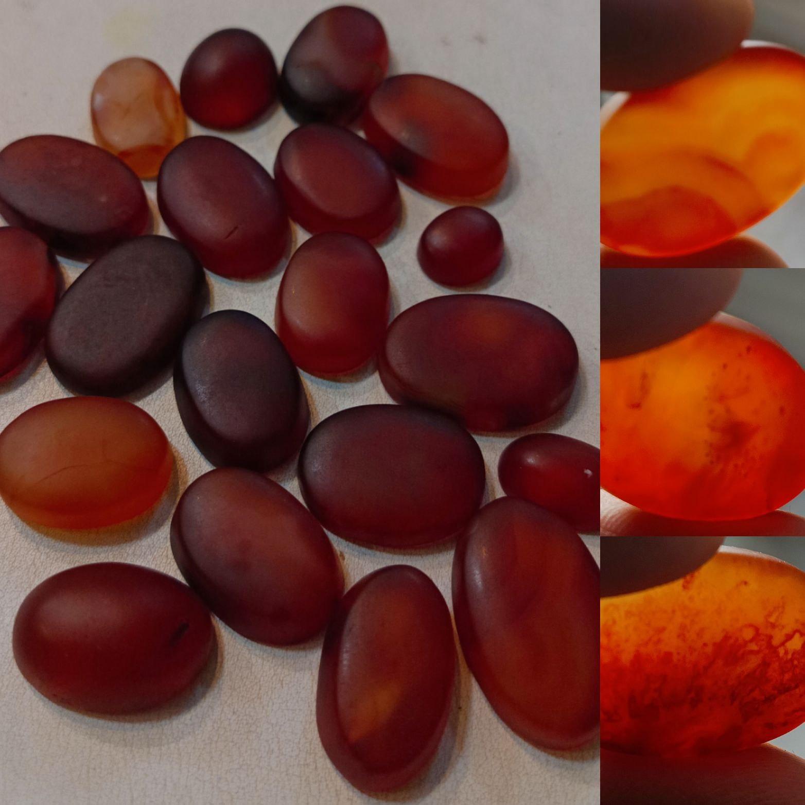 20 عدد عقیق قرمز کهنه یمنی