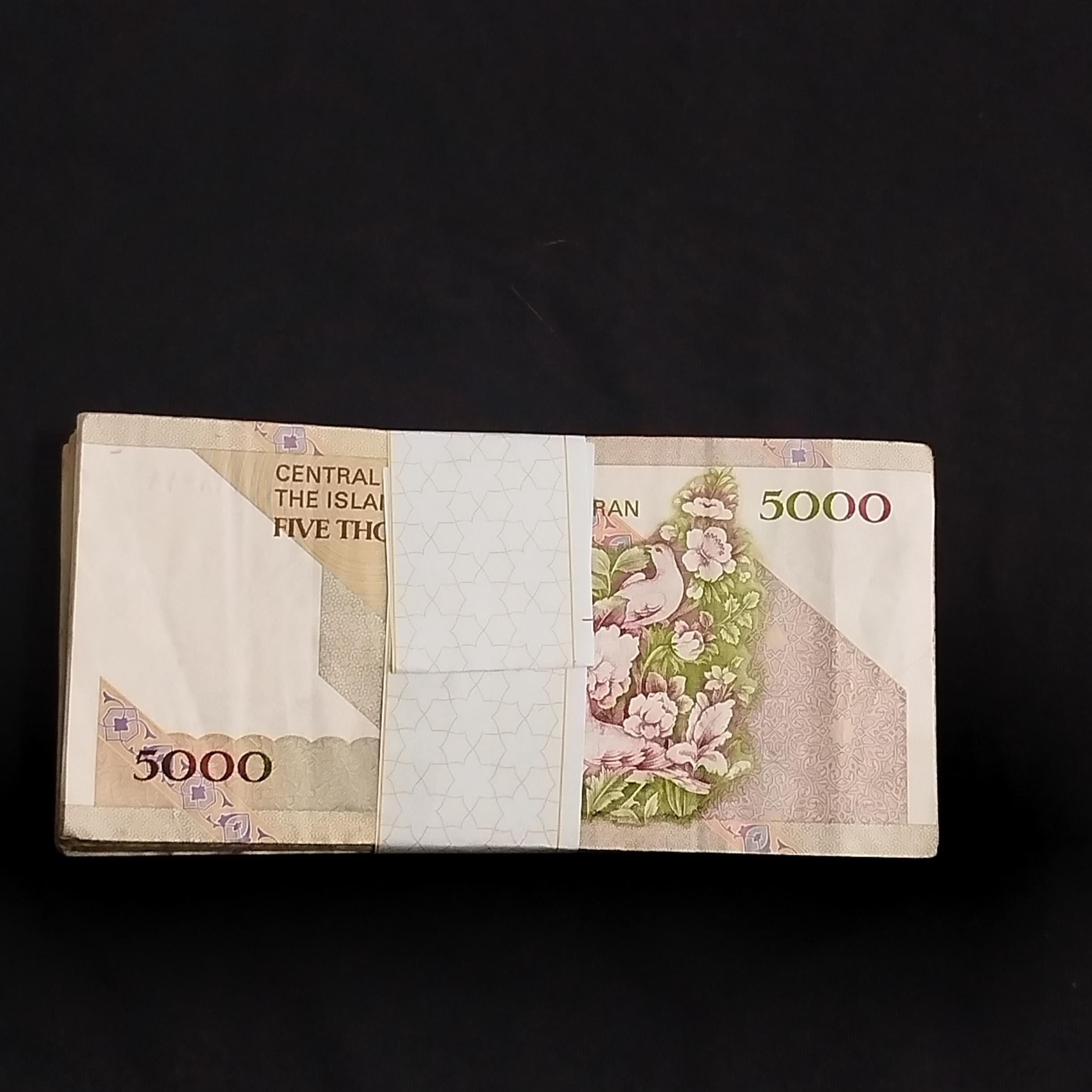 بسته اسکناس 5000 ریالی گل و بلبل با کیفیت