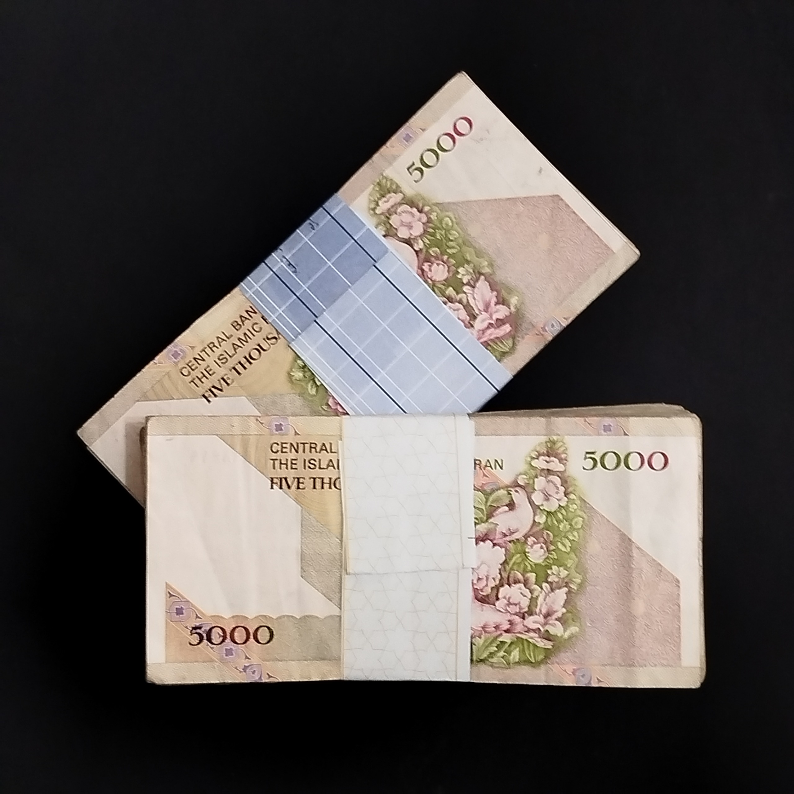 2 بسته اسکناس 5000 ریالی گل و بلبل