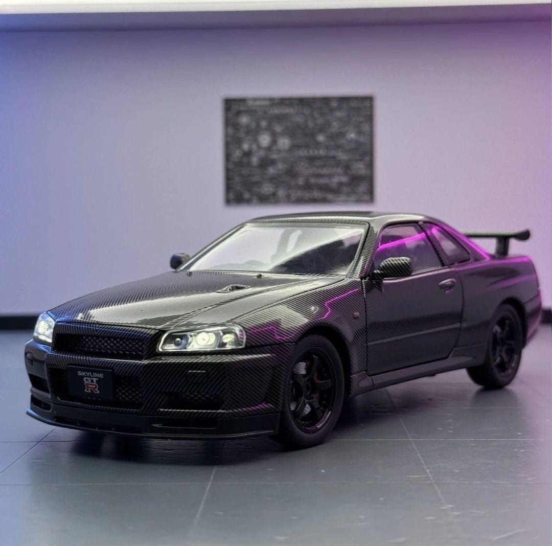 ماکت کلکسیونی نیسان GTR بافت کربن ( 1/24 )